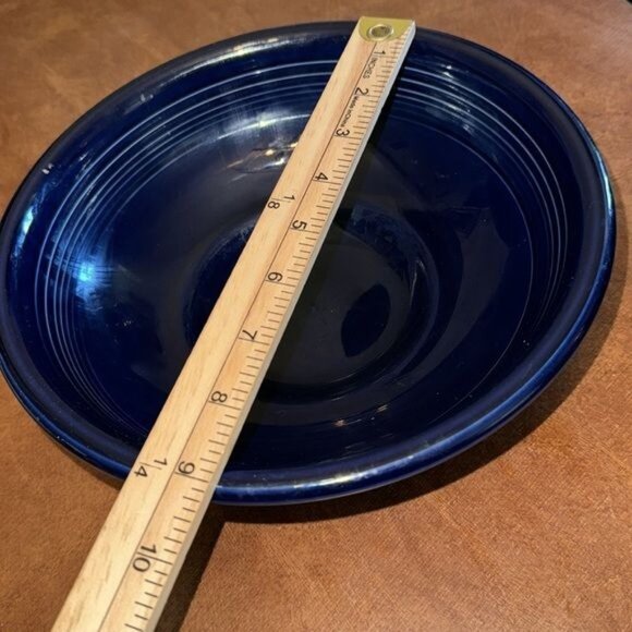 Fiesta HLC USA Ceramic Bowl  Blue Ribbed Design - Picture 5 of 5